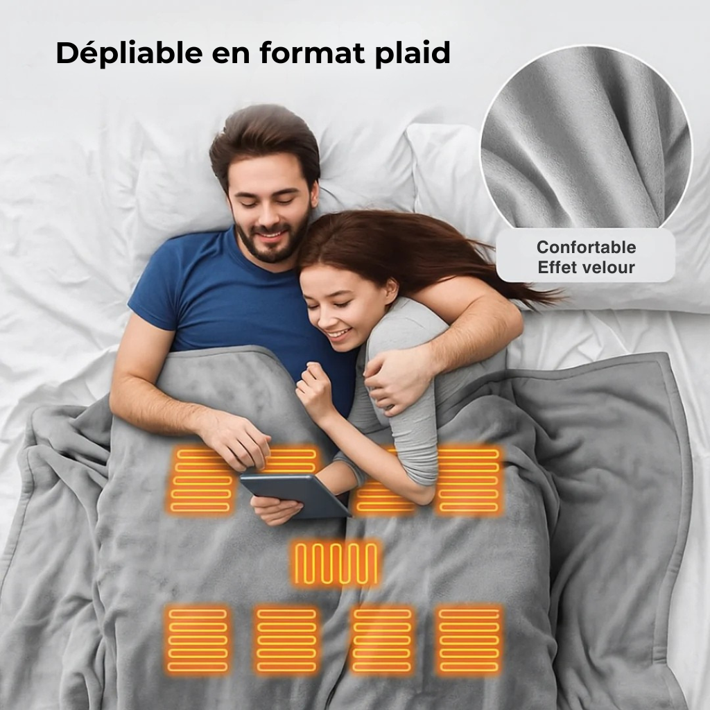 VeloursHeat - Châle chauffant portable