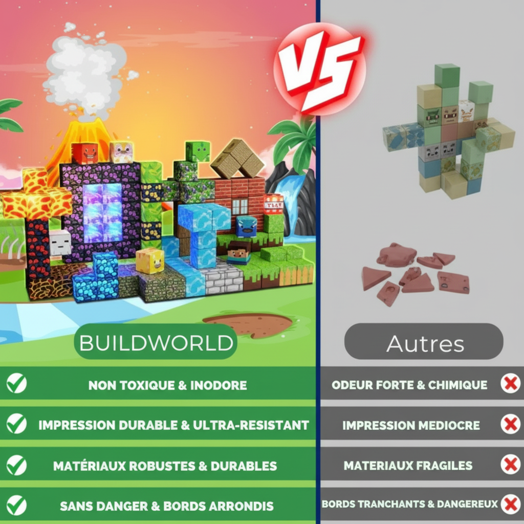 BuildWorld - Kit de blocs magnétiques